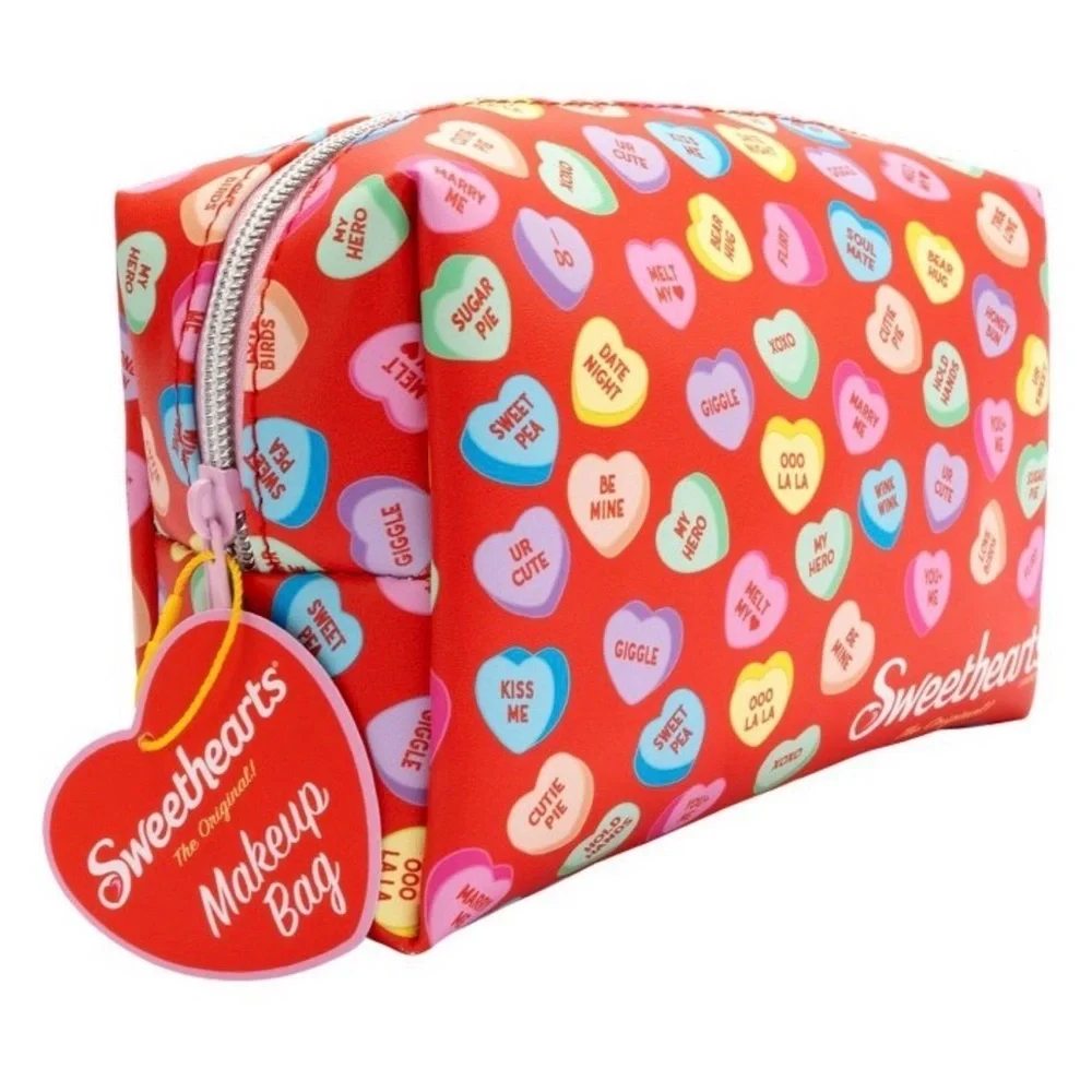Sweethearts Cosmetic Makeup Bag – Candy Heart Print – NEW